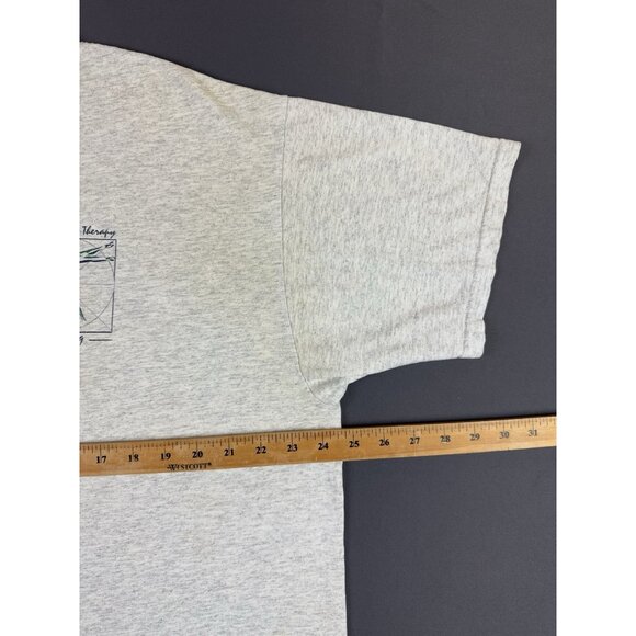 Rare Vintage 90s Texas Womens University Physical Therapy Art Da Vinci Gray Tee - Picture 12 of 13
